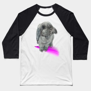 Gorgeous seal point mini lop bunny on a pastel rainbow! Baseball T-Shirt